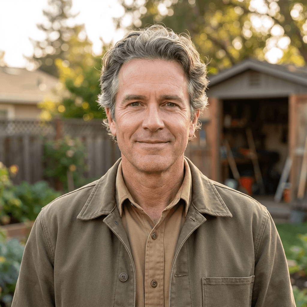 David Kamaka in renovated bathroom