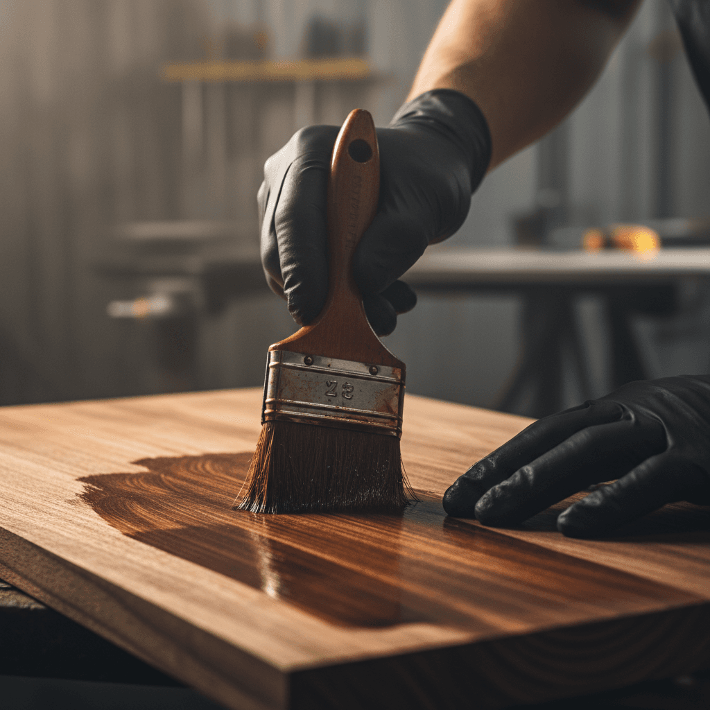 Skilled craftsmanship detail on wood finishing