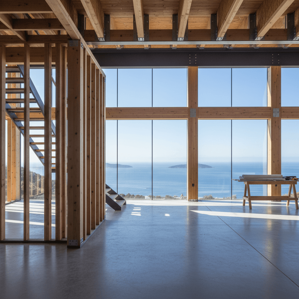 Modern home interior with open floor plan