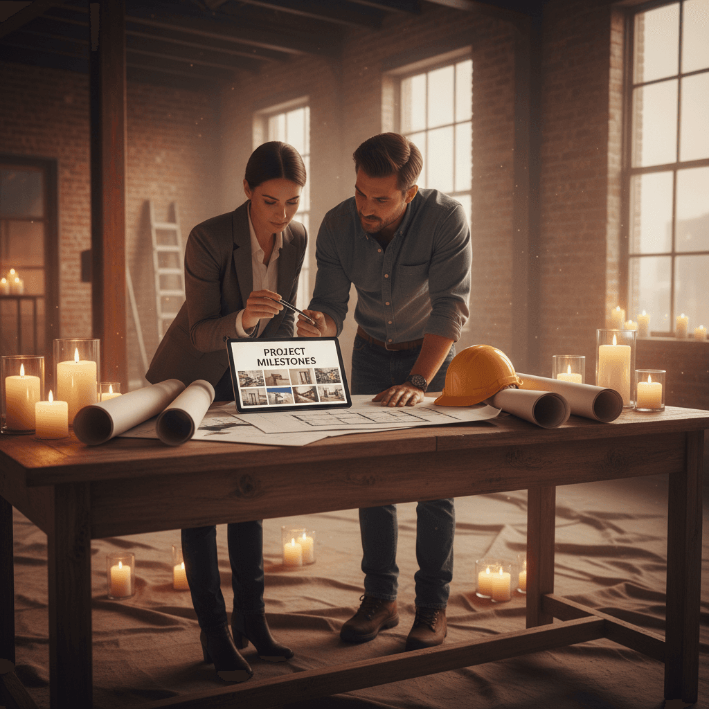 Client and contractor discussing project details