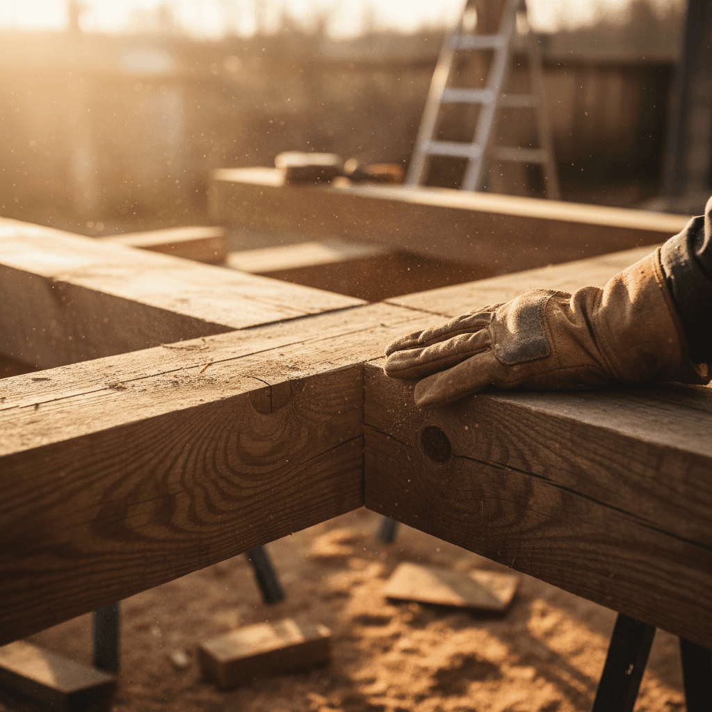 Custom home framing construction detail