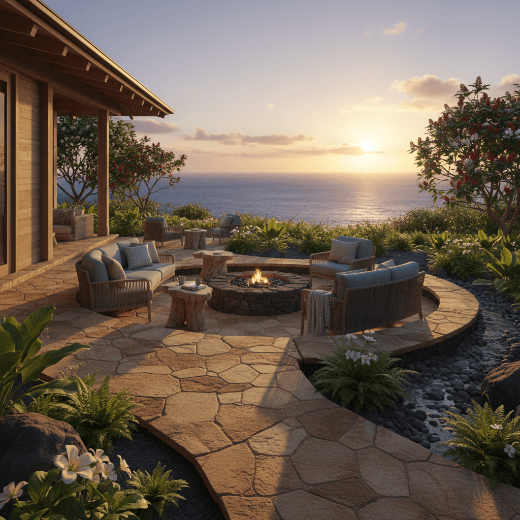 Finished outdoor living space with patio